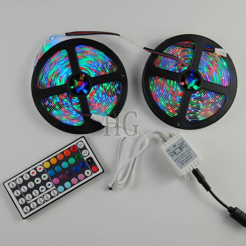 10M 600 LEDs 3528 SMD RGB Non-Waterproof Light Strip with 44Key
