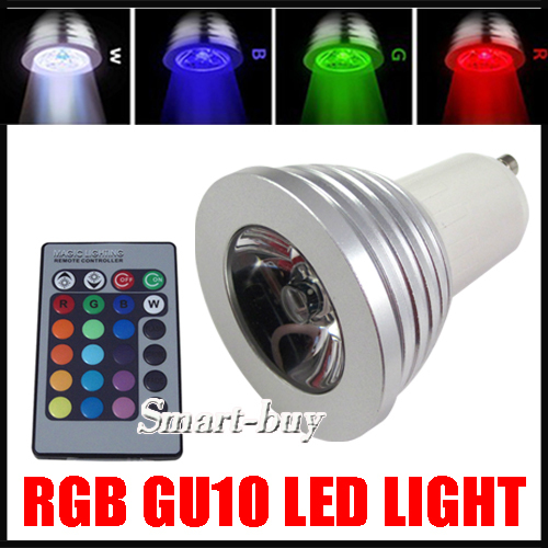 4W GU10 LED Spot RGB 16Colors +24keys IR Remote control VLS07