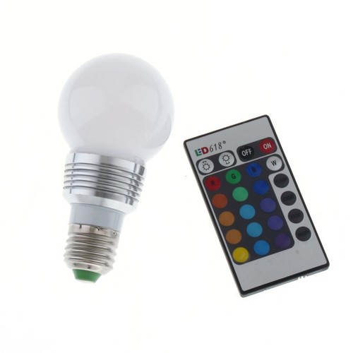 3W E27 RGB LED 16 Changeable Colors Light Lamp with Remote VLS04