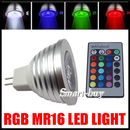 4W MR16 RGB LED Lamp 16 Colors Change +24Keys IR Remote VLS08